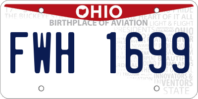 OH license plate FWH1699