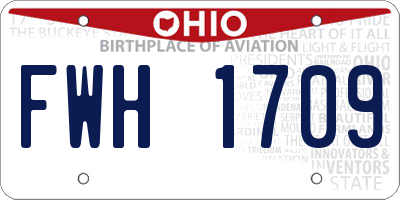 OH license plate FWH1709