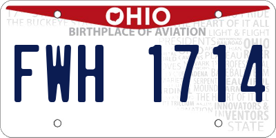 OH license plate FWH1714
