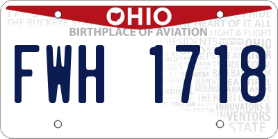 OH license plate FWH1718
