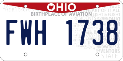 OH license plate FWH1738