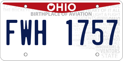 OH license plate FWH1757