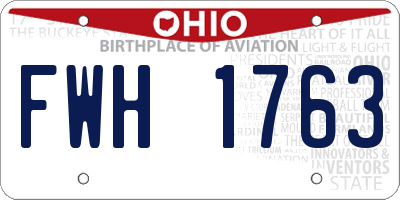 OH license plate FWH1763