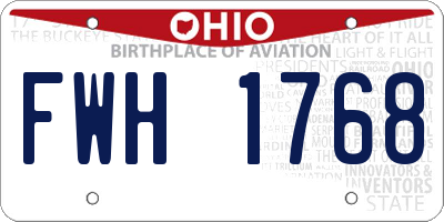 OH license plate FWH1768