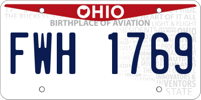 OH license plate FWH1769
