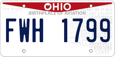 OH license plate FWH1799