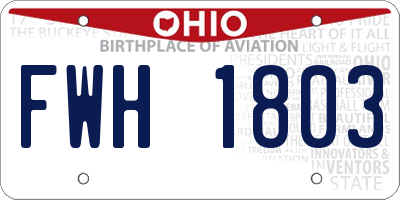 OH license plate FWH1803