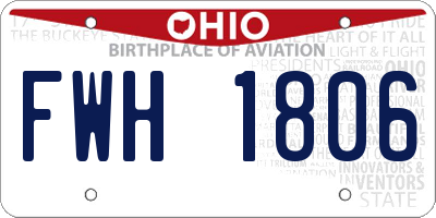 OH license plate FWH1806