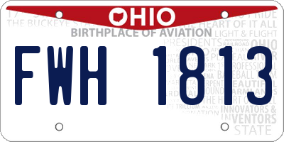 OH license plate FWH1813