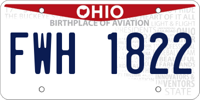 OH license plate FWH1822