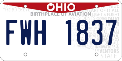 OH license plate FWH1837