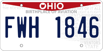 OH license plate FWH1846