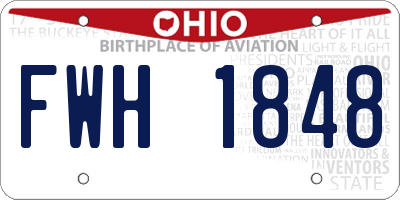 OH license plate FWH1848