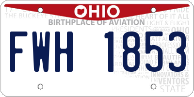 OH license plate FWH1853