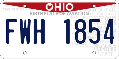 OH license plate FWH1854