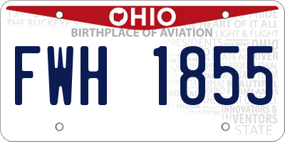 OH license plate FWH1855