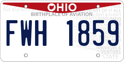 OH license plate FWH1859