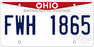 OH license plate FWH1865