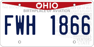 OH license plate FWH1866