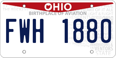 OH license plate FWH1880