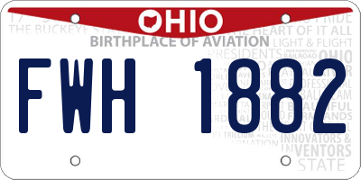 OH license plate FWH1882