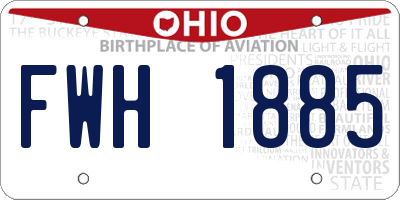 OH license plate FWH1885