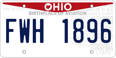 OH license plate FWH1896