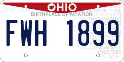 OH license plate FWH1899