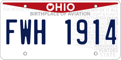 OH license plate FWH1914