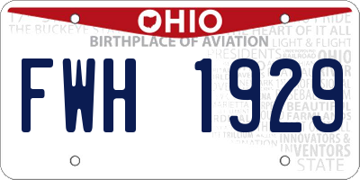 OH license plate FWH1929