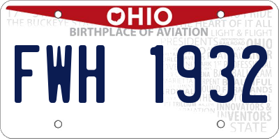 OH license plate FWH1932