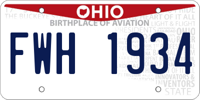 OH license plate FWH1934