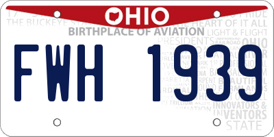 OH license plate FWH1939
