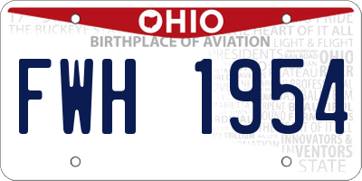 OH license plate FWH1954