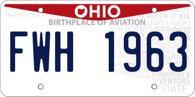 OH license plate FWH1963