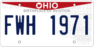 OH license plate FWH1971