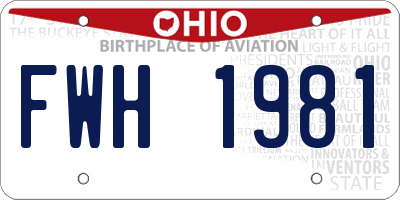 OH license plate FWH1981