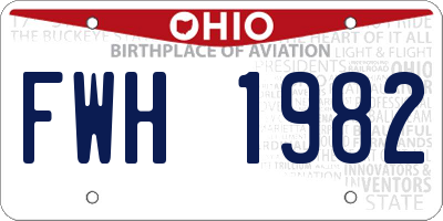 OH license plate FWH1982