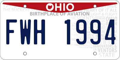 OH license plate FWH1994