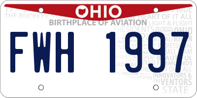 OH license plate FWH1997