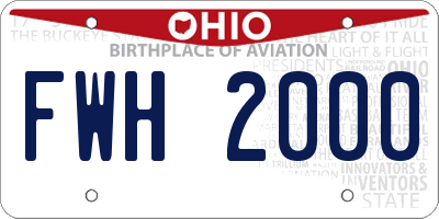 OH license plate FWH2000