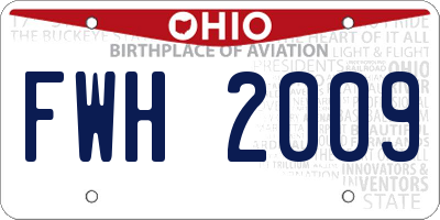 OH license plate FWH2009