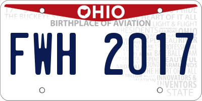 OH license plate FWH2017