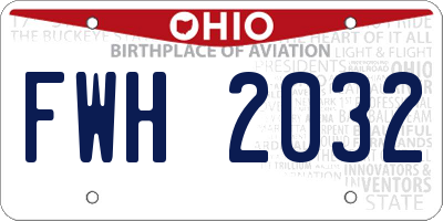 OH license plate FWH2032