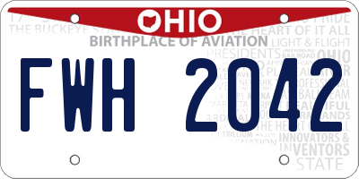 OH license plate FWH2042