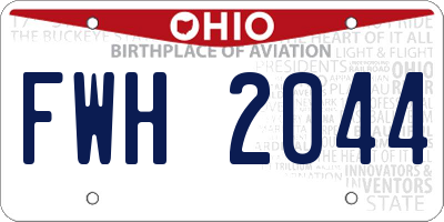 OH license plate FWH2044