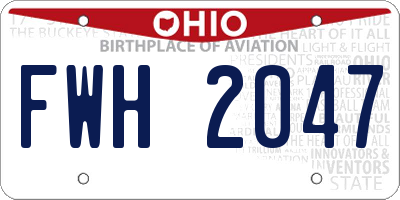 OH license plate FWH2047