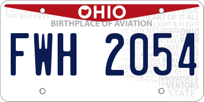 OH license plate FWH2054