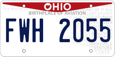 OH license plate FWH2055