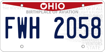 OH license plate FWH2058